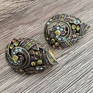 Vintage and Elegant Multicolor Crystal Earrings by Heidi Daus